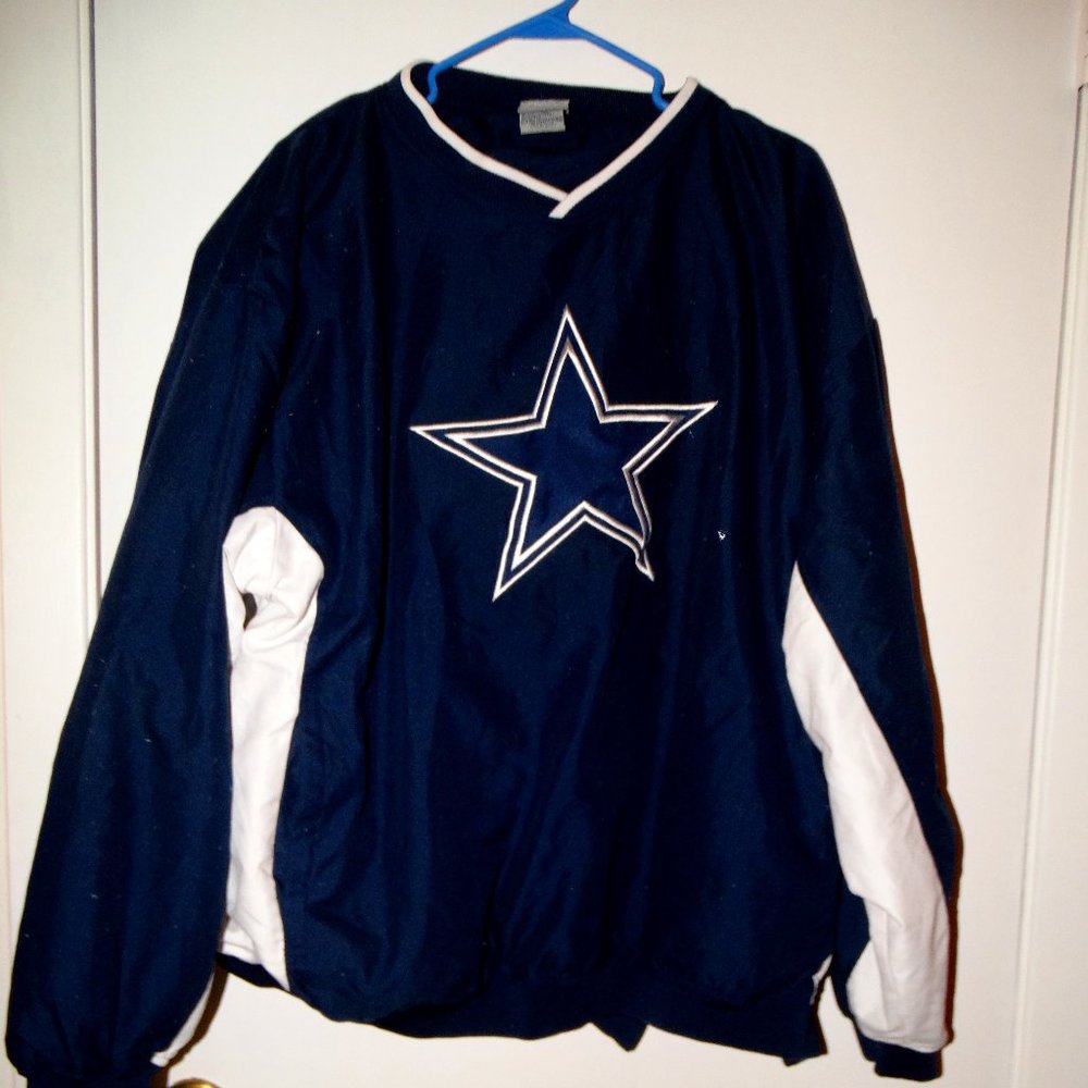 Vintage DALLAS COWBOYS PULL OVER JACKET Size XL Cowboys Authentic Apparel